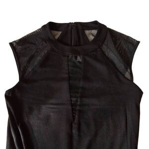 BAILEY 44 Womens Cap Sleeve Semi Formal Midi Sheath Dress Black Small